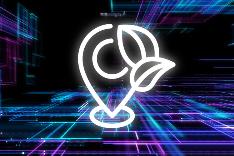 Digital Cyberspace with Particles. Techology background